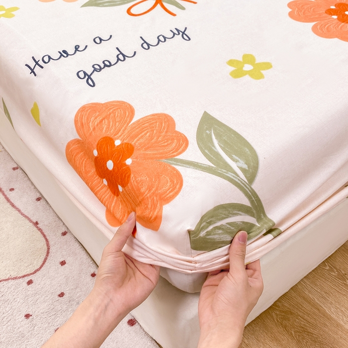 91家纺网 家纺一手货源 找家纺 红日子 2025新款生态斜纹植物羊绒单床笠磨毛床笠三件套 快乐随心 +1