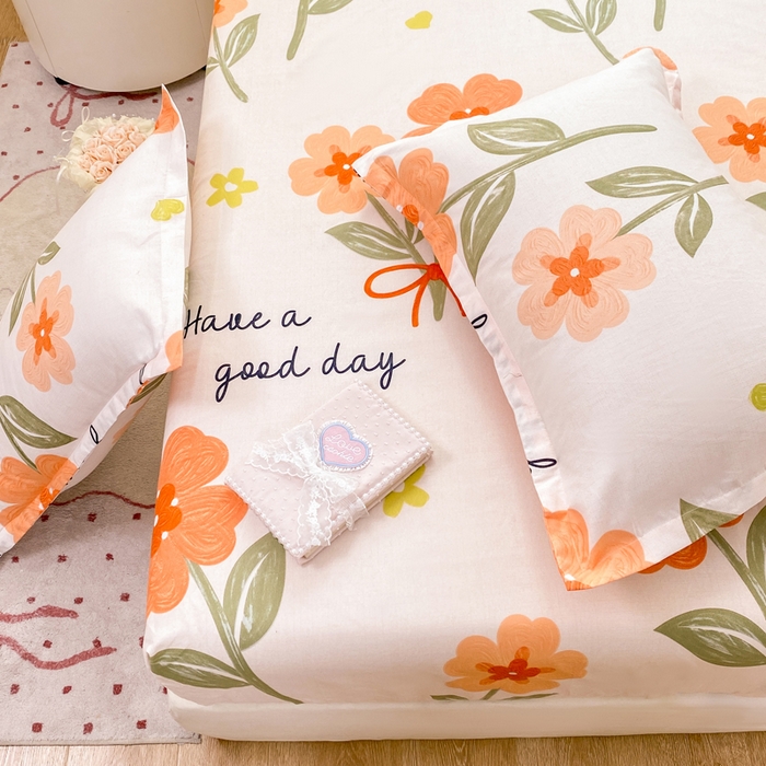 91家纺网 家纺一手货源 找家纺 红日子 2025新款生态斜纹植物羊绒单床笠磨毛床笠三件套 快乐随心 +1