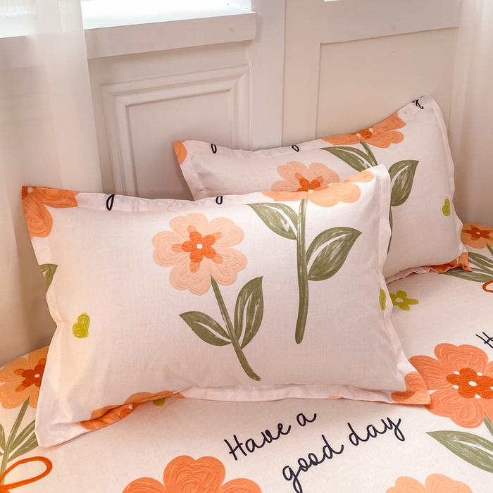 91家纺网 家纺一手货源 找家纺 红日子 2025新款生态斜纹植物羊绒单床笠磨毛床笠三件套 快乐随心 +1