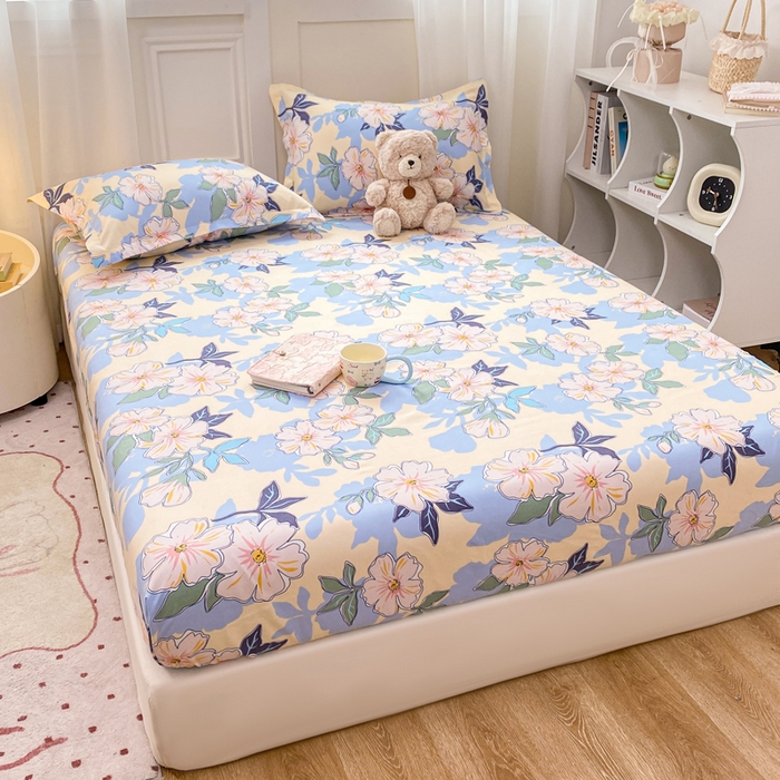 91家纺网 家纺一手货源 找家纺 红日子 2025新款生态斜纹植物羊绒单床笠磨毛床笠三件套 浪漫情丝