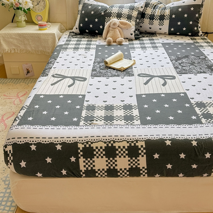 91家纺网 家纺一手货源 找家纺 花伞家居 2025新款印花双层纱单床单床笠（提供买家秀） 维壹