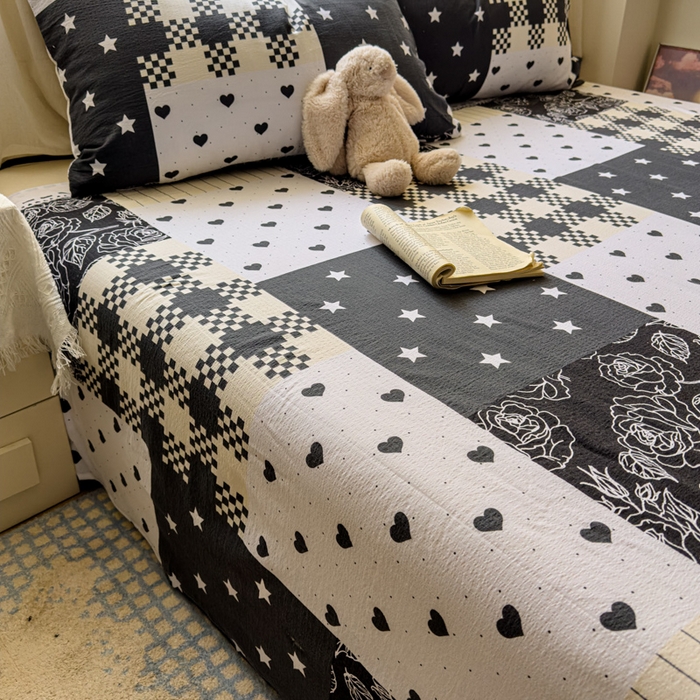 91家纺网 家纺一手货源 找家纺 花伞家居 2025新款印花双层纱单床单床笠（提供买家秀） 维壹