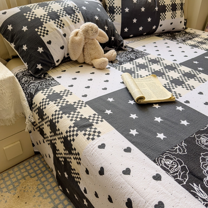 91家纺网 家纺一手货源 找家纺 花伞家居 2025新款印花双层纱单床单床笠（提供买家秀） 维壹