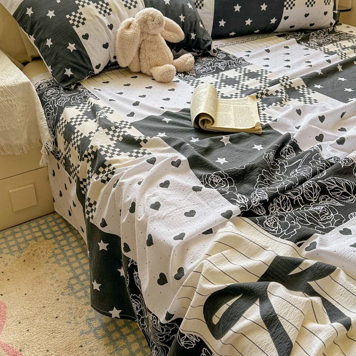 91家纺网 家纺一手货源 找家纺 花伞家居 2025新款印花双层纱单床单床笠（提供买家秀） 维壹