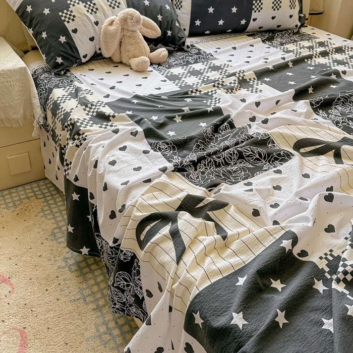 91家纺网 家纺一手货源 找家纺 花伞家居 2025新款印花双层纱单床单床笠（提供买家秀） 维壹