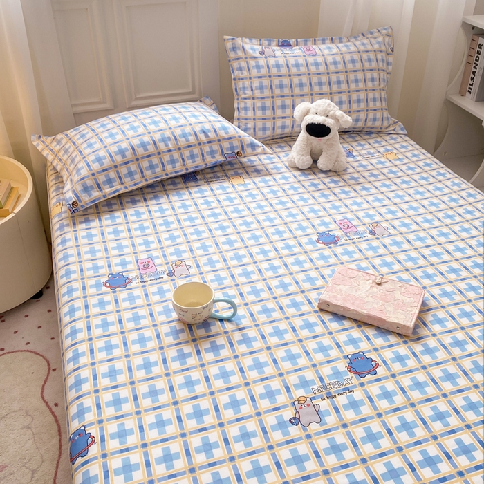 91家纺网 家纺一手货源 找家纺 红日子 2025新款生态斜纹植物羊绒单床笠磨毛床笠三件套 甜心萌宠 +1