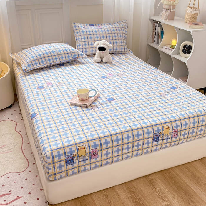 91家纺网 家纺一手货源 找家纺 红日子 2025新款生态斜纹植物羊绒单床笠磨毛床笠三件套 甜心萌宠 +1