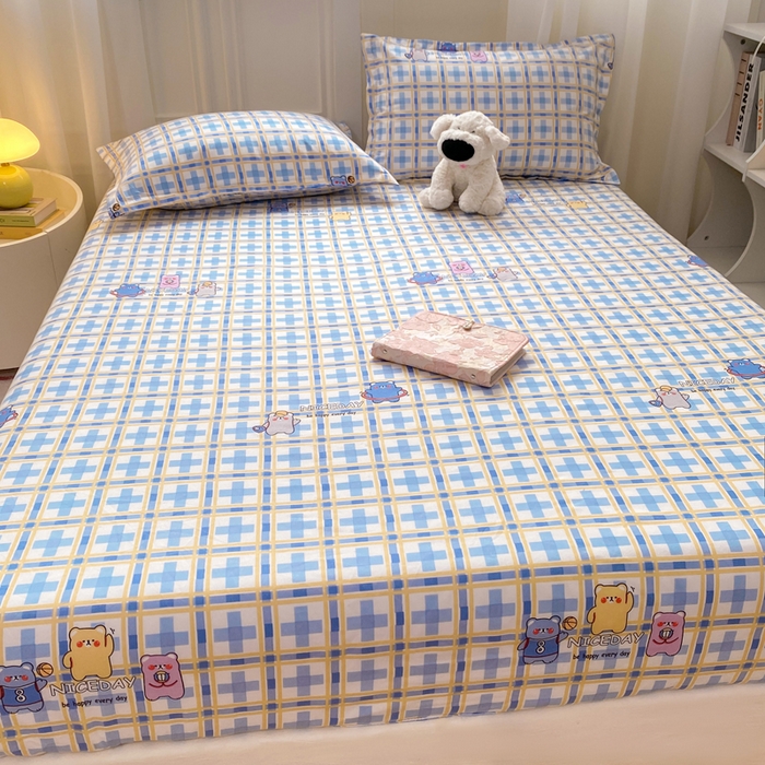 91家纺网 家纺一手货源 找家纺 红日子 2025新款生态斜纹植物羊绒单床笠磨毛床笠三件套 甜心萌宠 +1