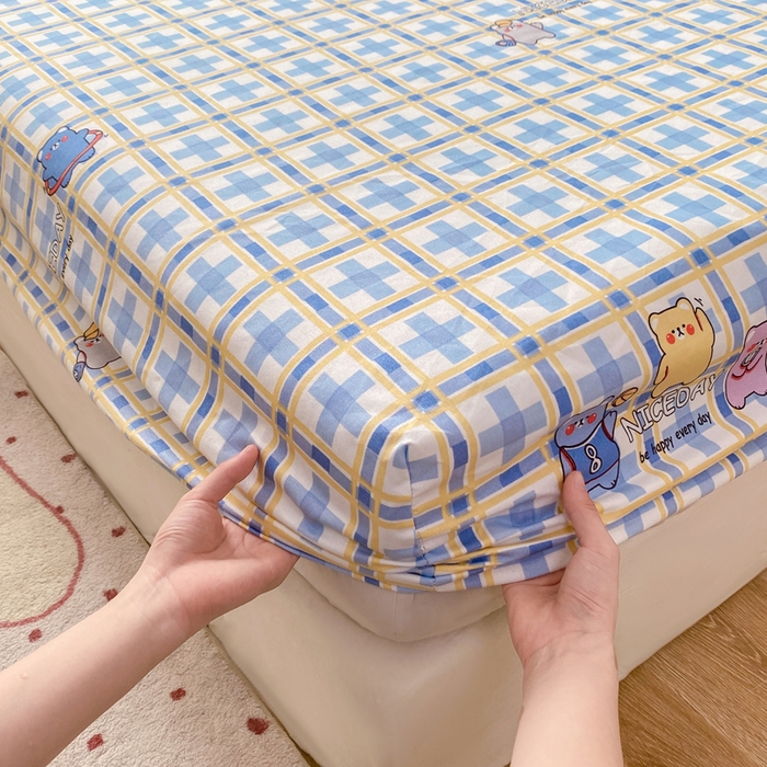 91家纺网 家纺一手货源 找家纺 红日子 2025新款生态斜纹植物羊绒单床笠磨毛床笠三件套 甜心萌宠 +1