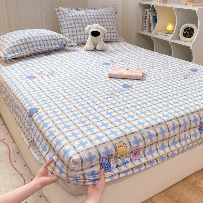 91家纺网 家纺一手货源 找家纺 红日子 2025新款生态斜纹植物羊绒单床笠磨毛床笠三件套 甜心萌宠 +1