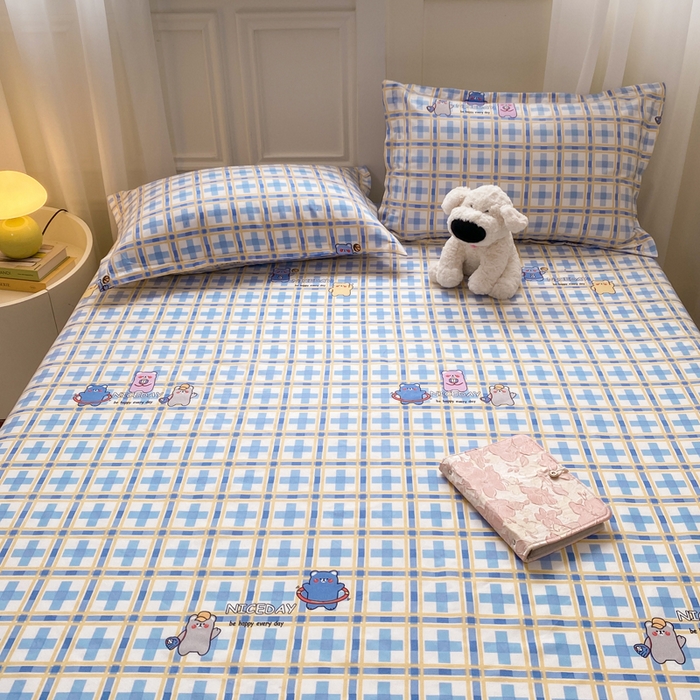 91家纺网 家纺一手货源 找家纺 红日子 2025新款生态斜纹植物羊绒单床笠磨毛床笠三件套 甜心萌宠 +1