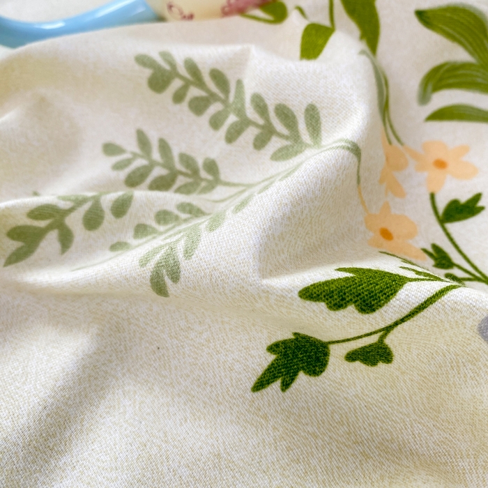 91家纺网 家纺一手货源 找家纺 红日子 2025新款生态斜纹植物羊绒单床笠磨毛床笠三件套 叶间花语