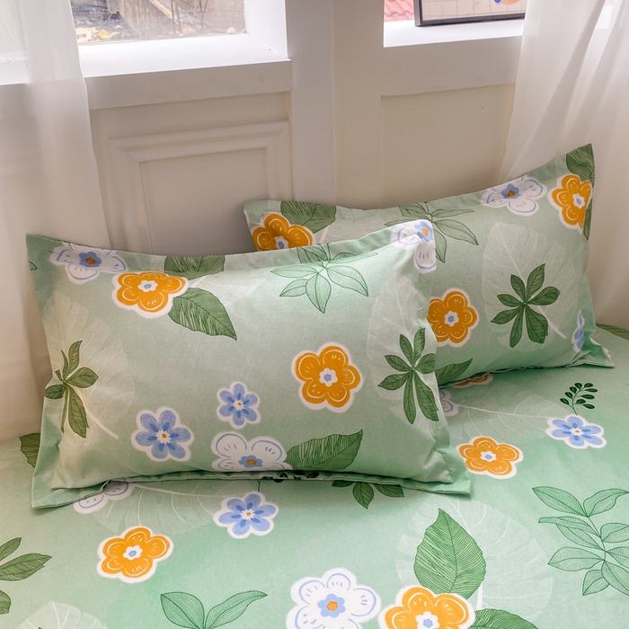 91家纺网 家纺一手货源 找家纺 红日子 2025新款生态斜纹植物羊绒单床笠磨毛床笠三件套 珍珠花语