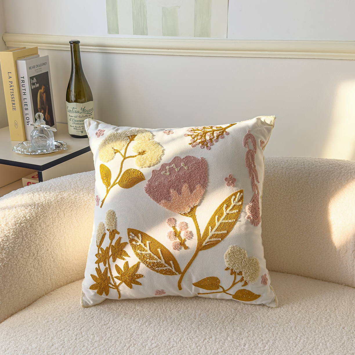 91家纺网 家纺一手货源 找家纺 （总）诺可 2025新款全棉毛巾绣立体感跨境外贸跳色碰撞系类抱枕抱枕套