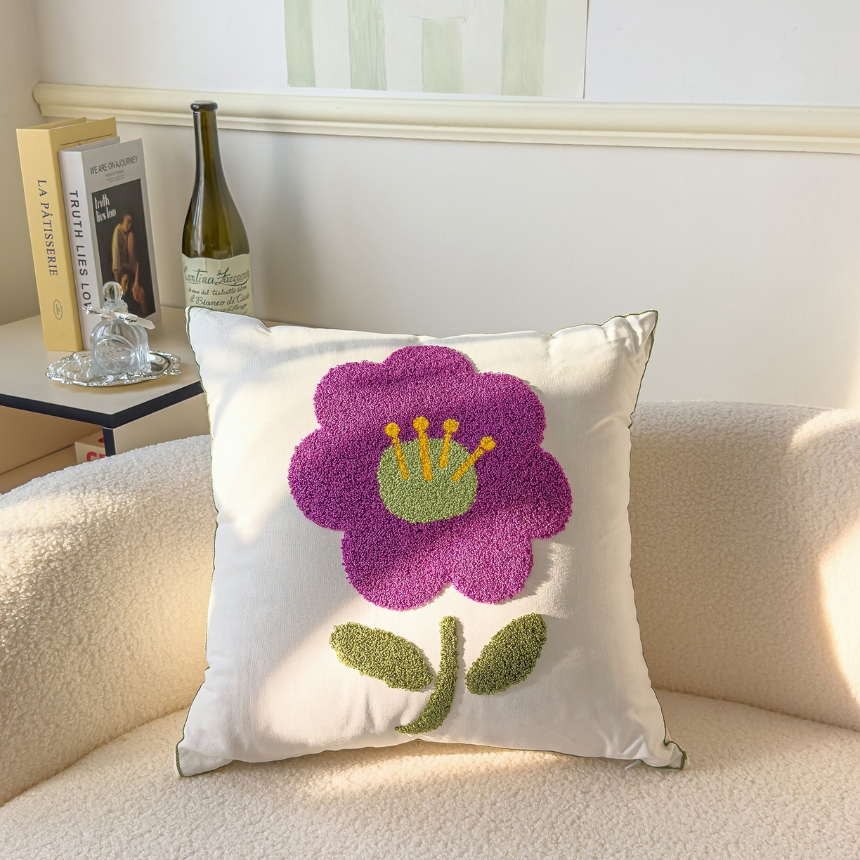 91家纺网 家纺一手货源 找家纺 （总）诺可 2025新款全棉毛巾绣立体感跨境外贸跳色碰撞系类抱枕抱枕套