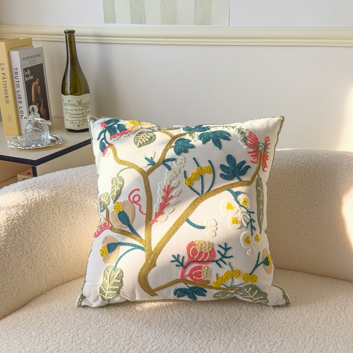 91家纺网 家纺一手货源 找家纺 （总）诺可 2025新款全棉毛巾绣立体感跨境外贸跳色碰撞系类抱枕抱枕套