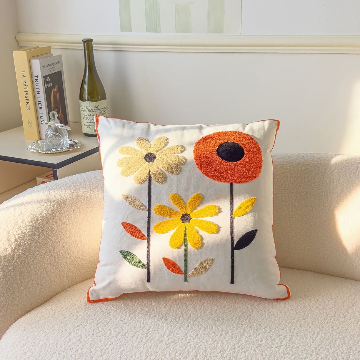 91家纺网 家纺一手货源 找家纺 （总）诺可 2025新款全棉毛巾绣立体感跨境外贸跳色碰撞系类抱枕抱枕套