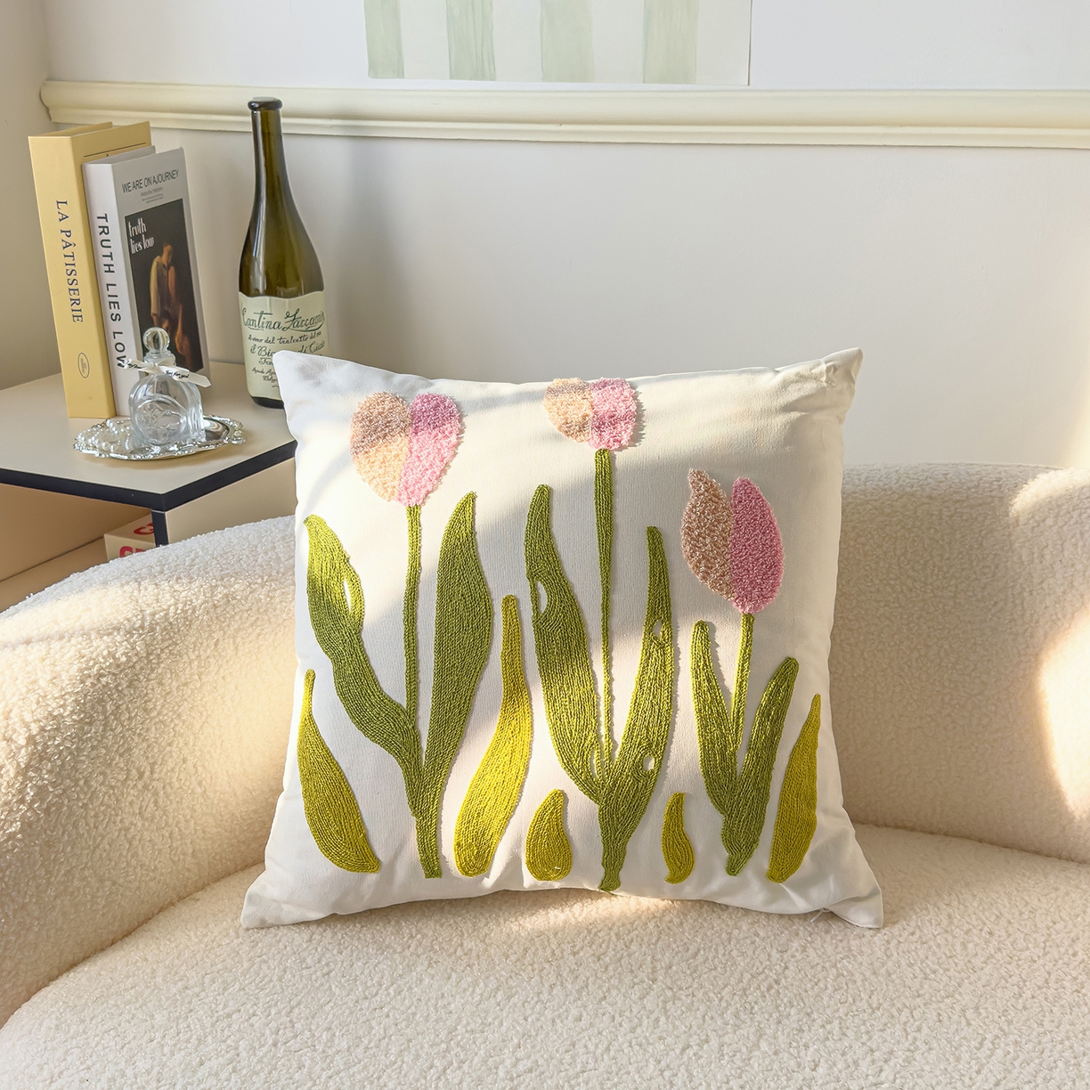 91家纺网 家纺一手货源 找家纺 （总）诺可 2025新款全棉毛巾绣立体感跨境外贸跳色碰撞系类抱枕抱枕套