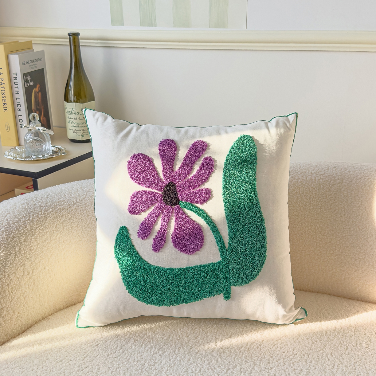 91家纺网 家纺一手货源 找家纺 （总）诺可 2025新款全棉毛巾绣立体感跨境外贸跳色碰撞系类抱枕抱枕套