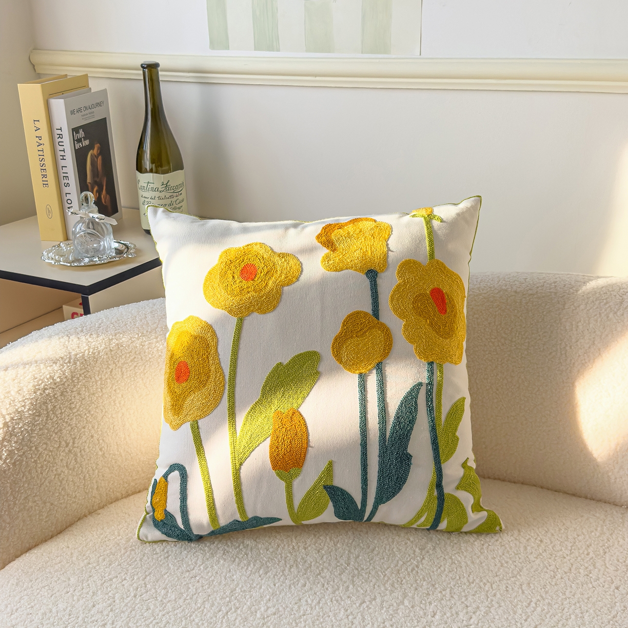 91家纺网 家纺一手货源 找家纺 （总）诺可 2025新款全棉毛巾绣立体感跨境外贸跳色碰撞系类抱枕抱枕套