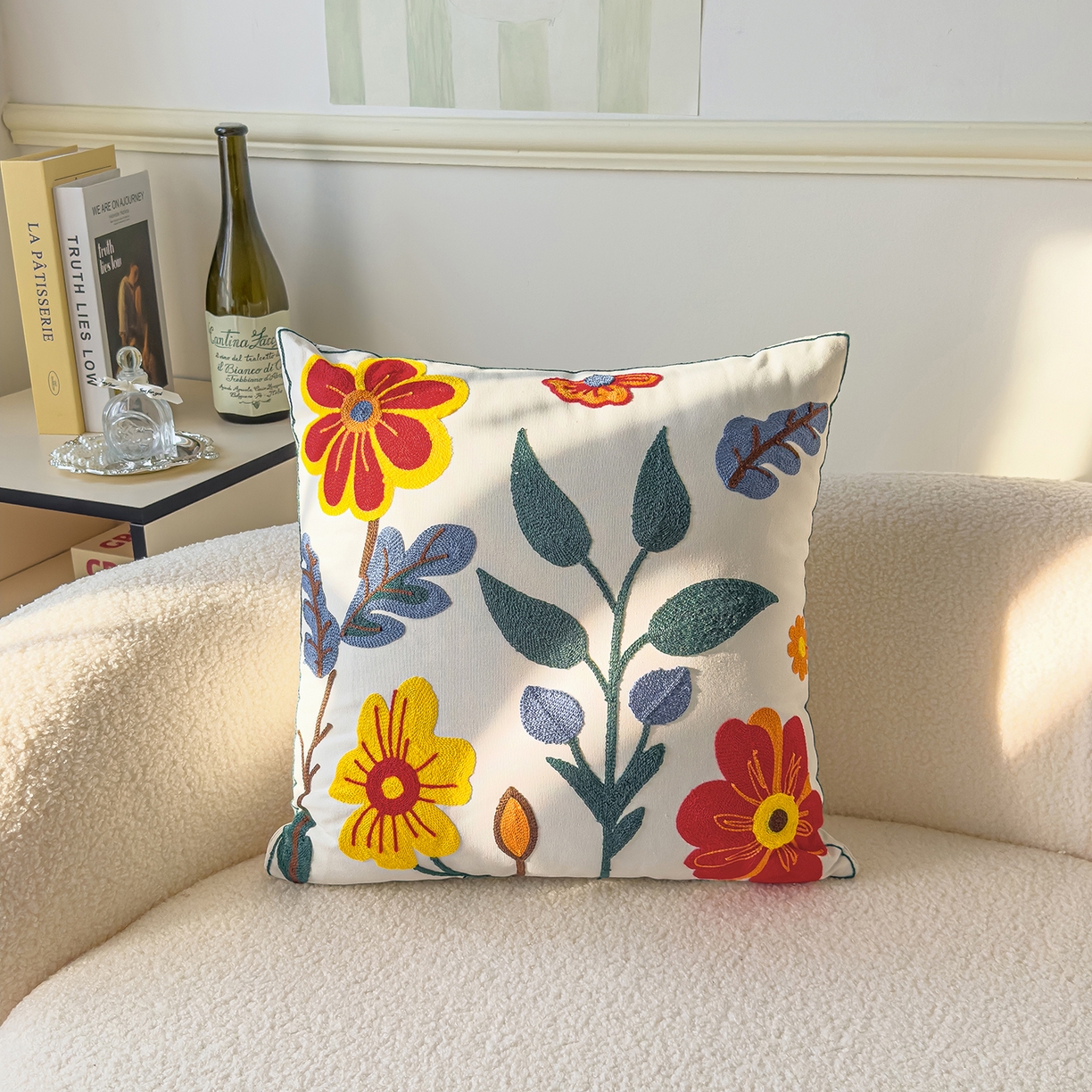 91家纺网 家纺一手货源 找家纺 （总）诺可 2025新款全棉毛巾绣立体感跨境外贸跳色碰撞系类抱枕抱枕套