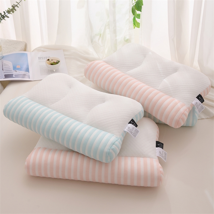 91家纺网 家纺一手货源 找家纺 （总）仁宇枕业 2025新款新品 新一代彩色针织反c深睡牵引分区枕头枕芯