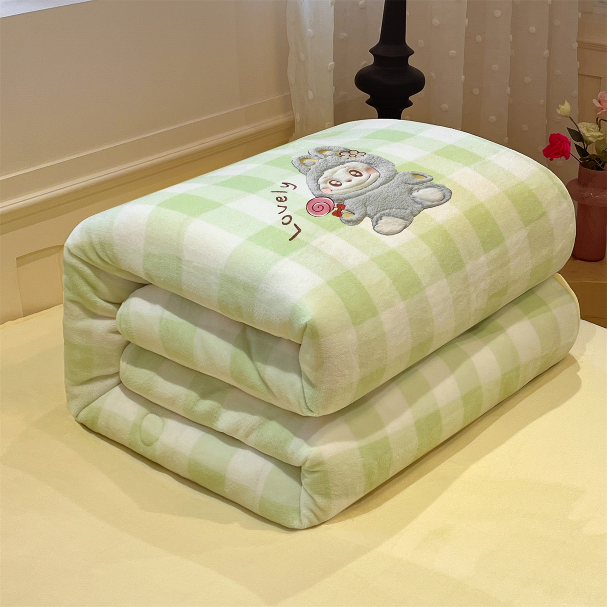 91家纺网 家纺一手货源 找家纺 星座家纺 2025新款A类牛奶绒贴布绣冬被被子被芯 拉布布