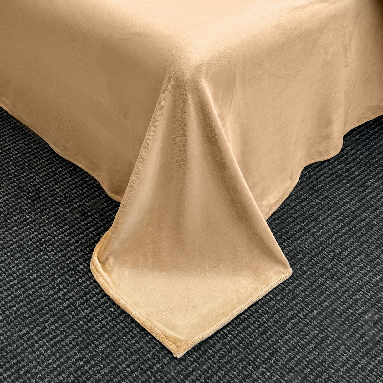 91家纺网 家纺一手货源 找家纺 如一 2025新款立体雕花牛奶绒兔毛包边四件套 蝶舞 -咖