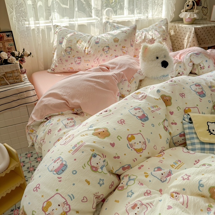 91家纺网 家纺一手货源 找家纺 （总）花伞家居 2025新款印花双层纱四件套（提供买家秀）