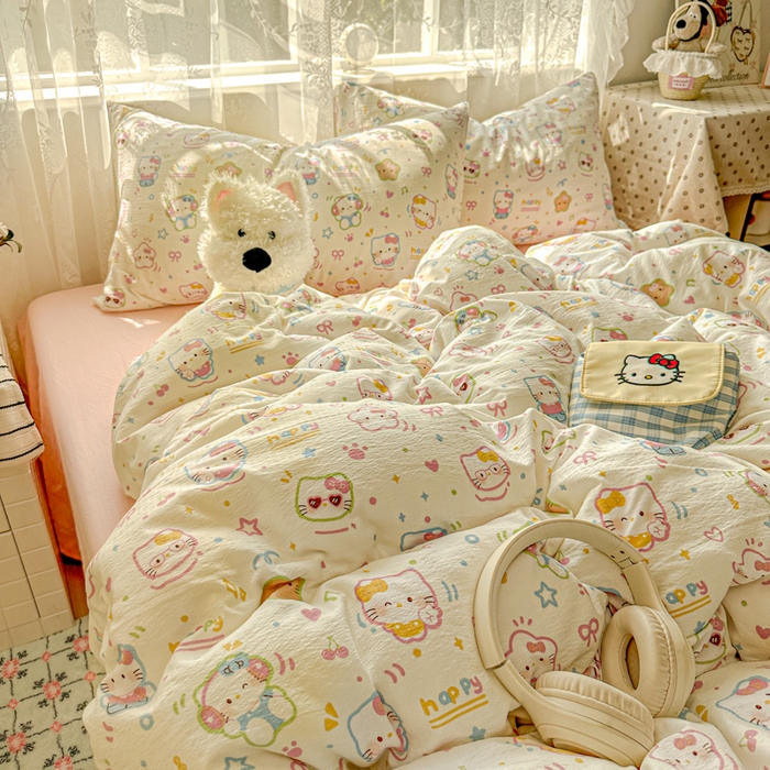 91家纺网 家纺一手货源 找家纺 （总）花伞家居 2025新款印花双层纱四件套（提供买家秀）