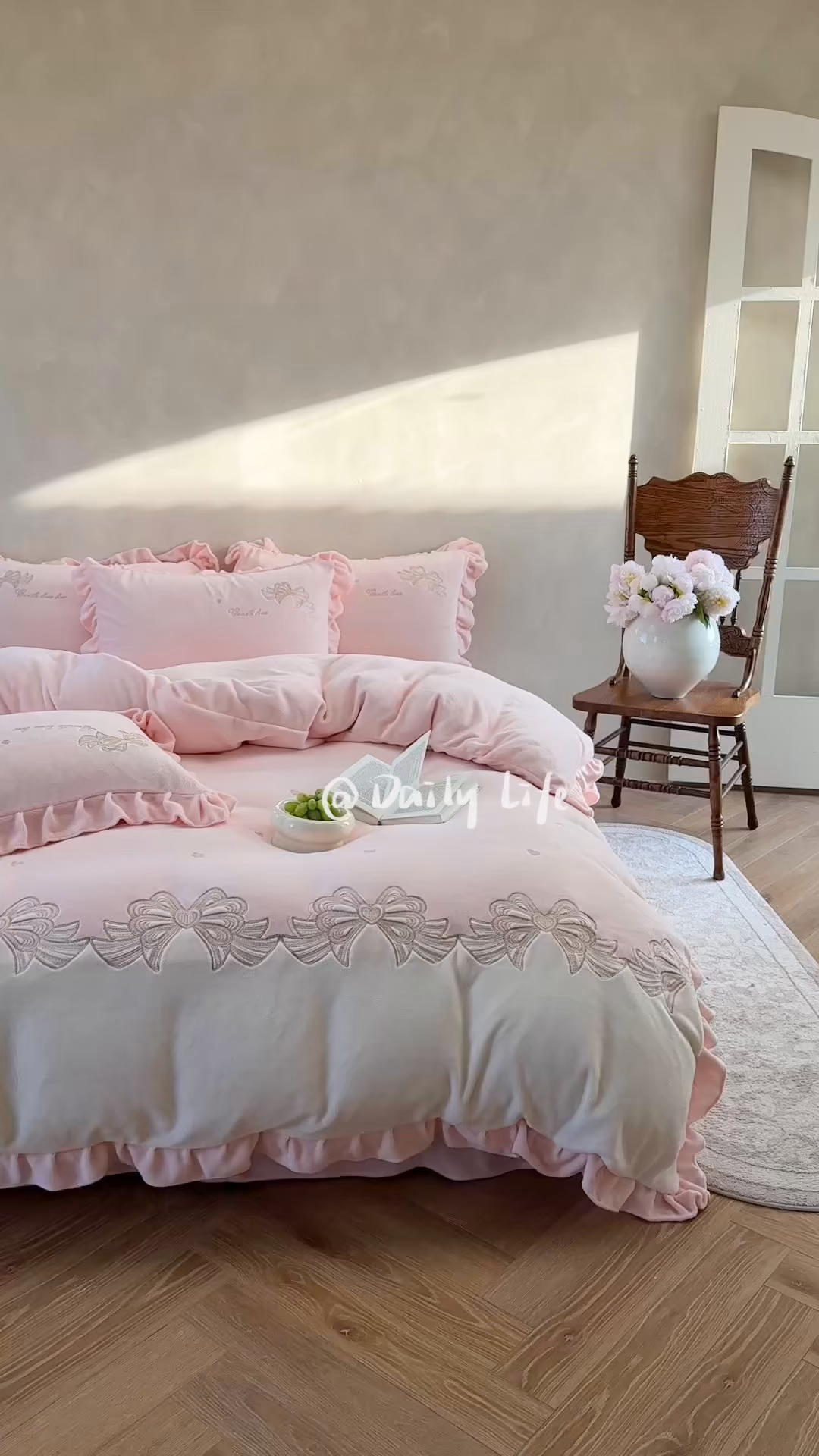 91家纺网 家纺一手货源 找家纺 可以家居 2025新款高克重全消光超细旦奶芙云绒四件套-玛利亚系列-莫妮卡 莫妮卡贵族粉