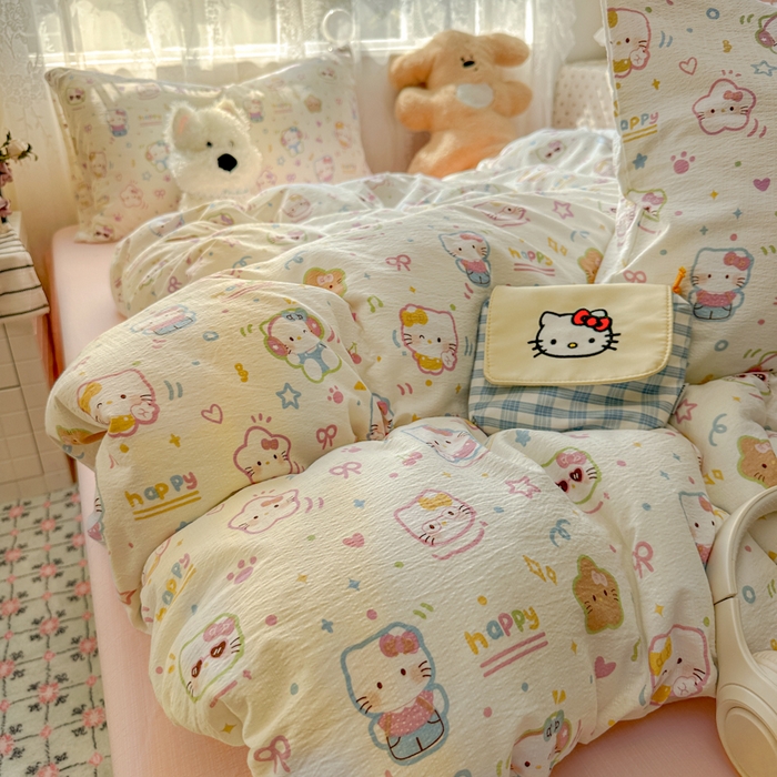 91家纺网 家纺一手货源 找家纺 （总）花伞家居 2025新款印花双层纱四件套（提供买家秀）