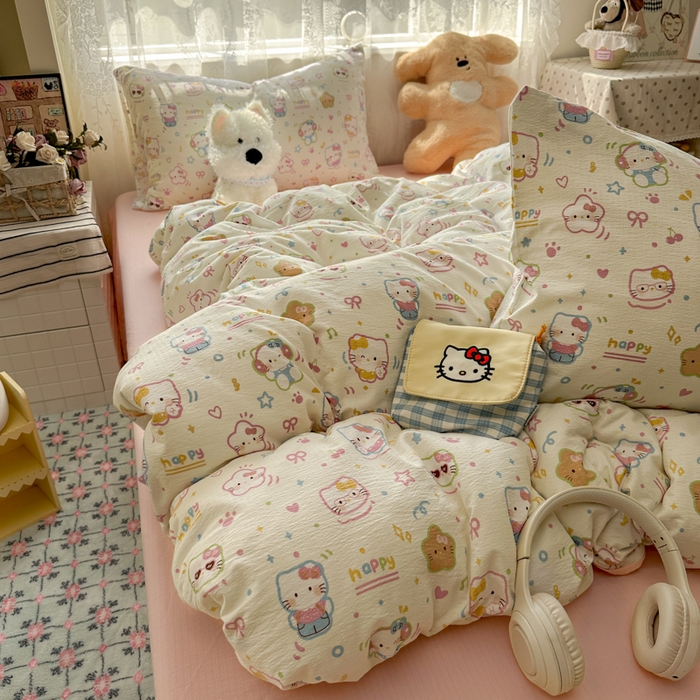 91家纺网 家纺一手货源 找家纺 （总）花伞家居 2025新款印花双层纱四件套（提供买家秀）