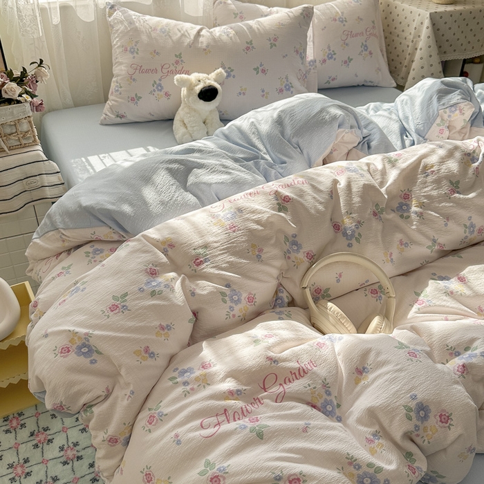 91家纺网 家纺一手货源 找家纺 花伞家居 2025新款印花双层纱四件套（提供买家秀） 锦朵