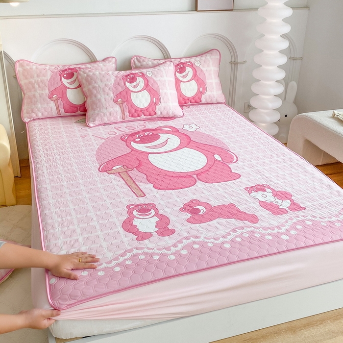 91家纺网 家纺一手货源 找家纺 （总）一电 2025新款夏季牛奶丝凉席床笠可水洗凉感丝凉席学生宿舍单人裸睡空调席子