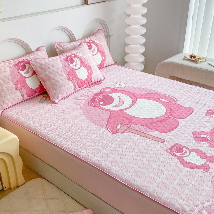 91家纺网 家纺一手货源 找家纺 （总）一电 2025新款夏季牛奶丝凉席床笠可水洗凉感丝凉席学生宿舍单人裸睡空调席子