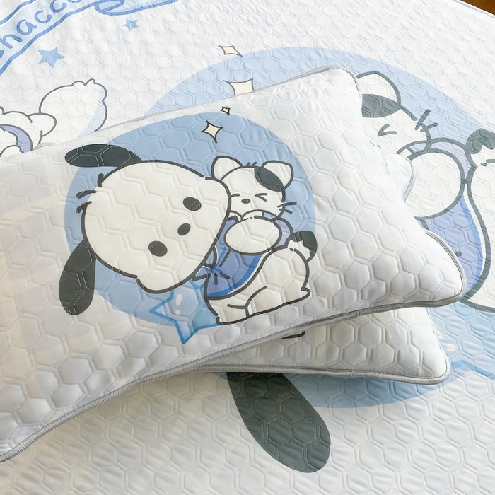 91家纺网 家纺一手货源 找家纺 一电 2025新款夏季牛奶丝凉席床笠可水洗凉感丝凉席学生宿舍单人裸睡空调席子 欢乐帕恰狗