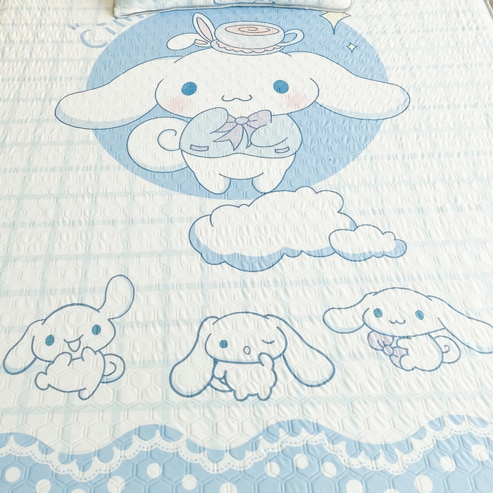 91家纺网 家纺一手货源 找家纺 一电 2025新款夏季牛奶丝凉席床笠可水洗凉感丝凉席学生宿舍单人裸睡空调席子 欢乐玉桂狗