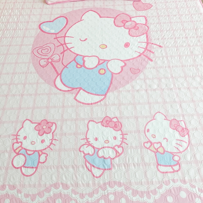 91家纺网 家纺一手货源 找家纺 一电 2025新款夏季牛奶丝凉席床笠可水洗凉感丝凉席学生宿舍单人裸睡空调席子 欢乐KT