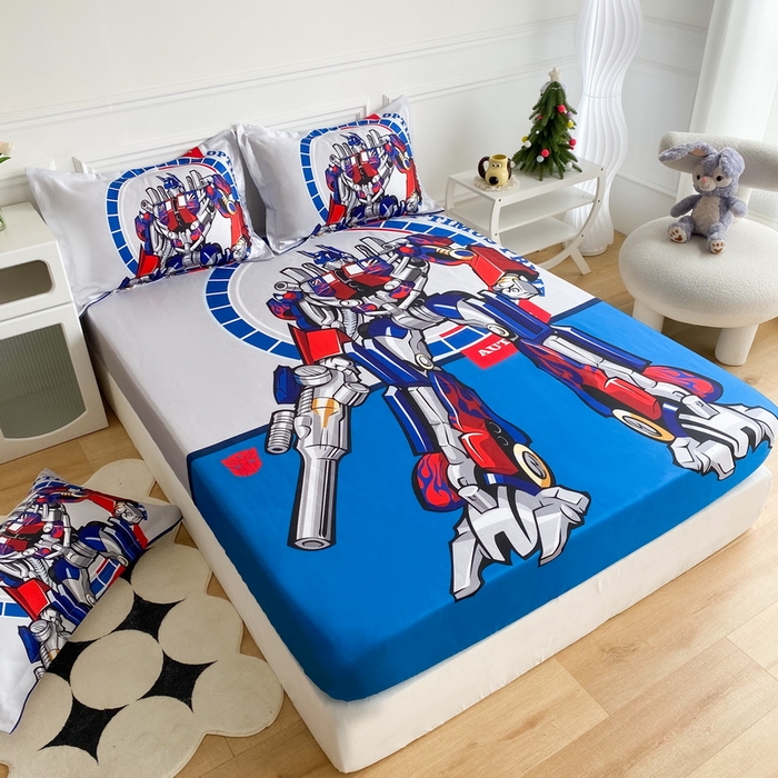 91家纺网 家纺一手货源 找家纺 一电 2025新款跨境电商外贸夏季卡通冰丝凉席床笠可水洗学生宿舍单人空调席子 圈圈机器人