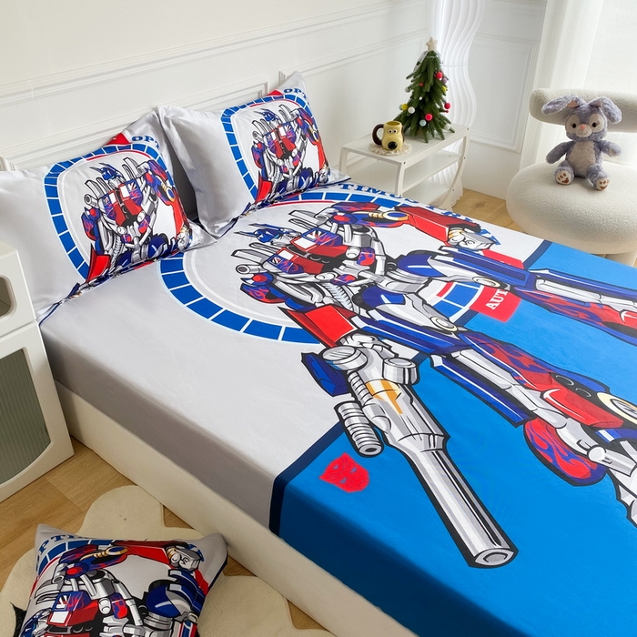 91家纺网 家纺一手货源 找家纺 一电 2025新款跨境电商外贸夏季卡通冰丝凉席床笠可水洗学生宿舍单人空调席子 圈圈机器人