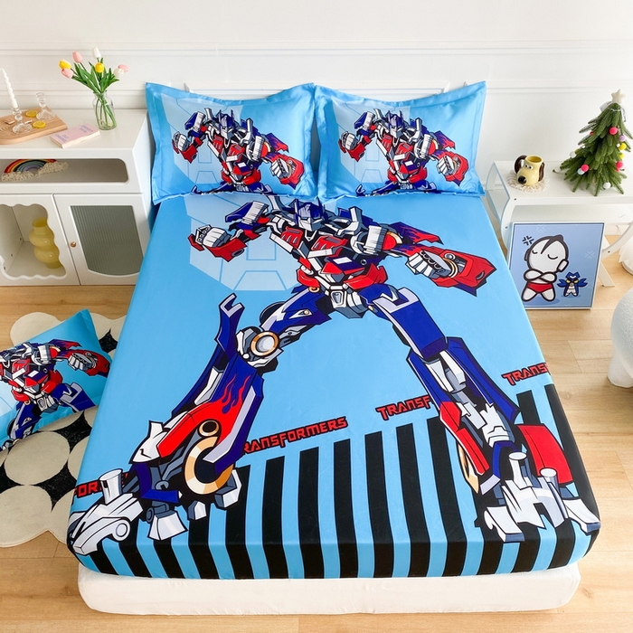 91家纺网 家纺一手货源 找家纺 一电 2025新款跨境电商外贸夏季卡通冰丝凉席床笠可水洗学生宿舍单人空调席子 机器人