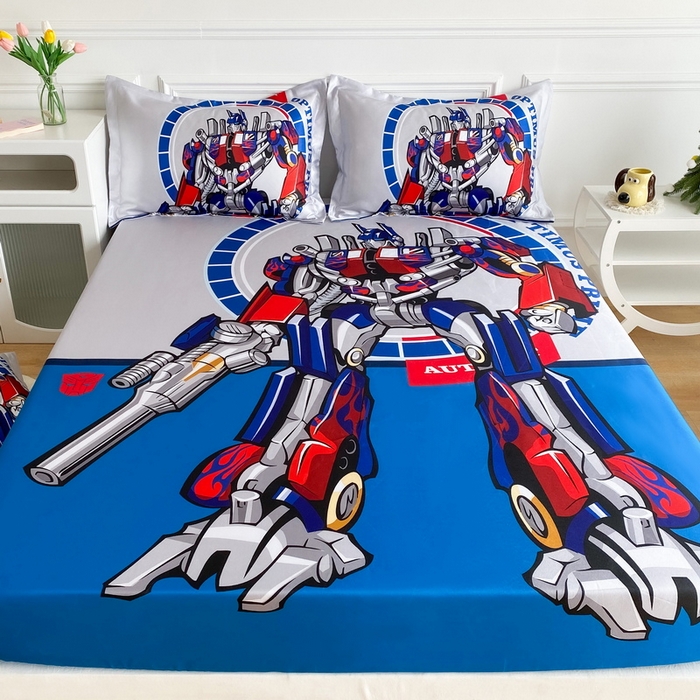 91家纺网 家纺一手货源 找家纺 一电 2025新款跨境电商外贸夏季卡通冰丝凉席床笠可水洗学生宿舍单人空调席子 圈圈机器人