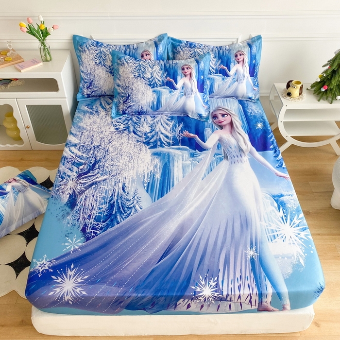 91家纺网 家纺一手货源 找家纺 一电 2025新款跨境电商外贸夏季卡通冰丝凉席床笠可水洗学生宿舍单人空调席子 皇后