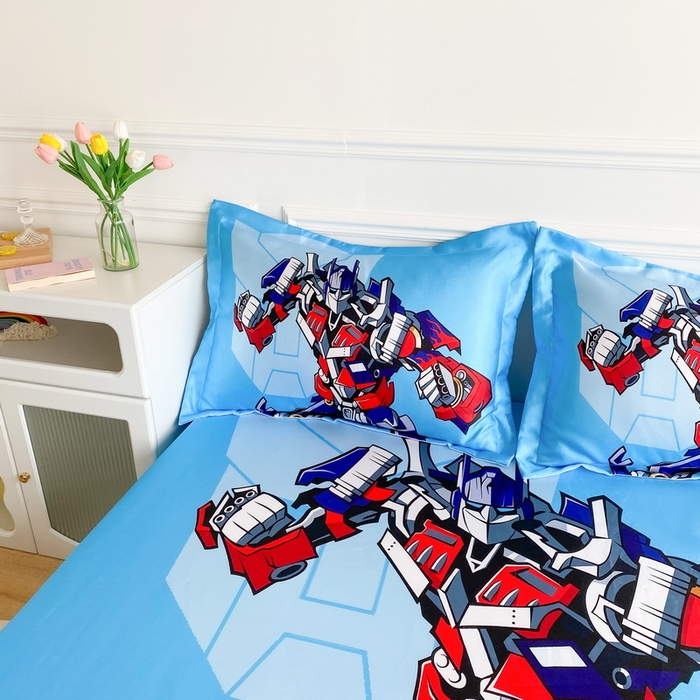 91家纺网 家纺一手货源 找家纺 一电 2025新款跨境电商外贸夏季卡通冰丝凉席床笠可水洗学生宿舍单人空调席子 机器人