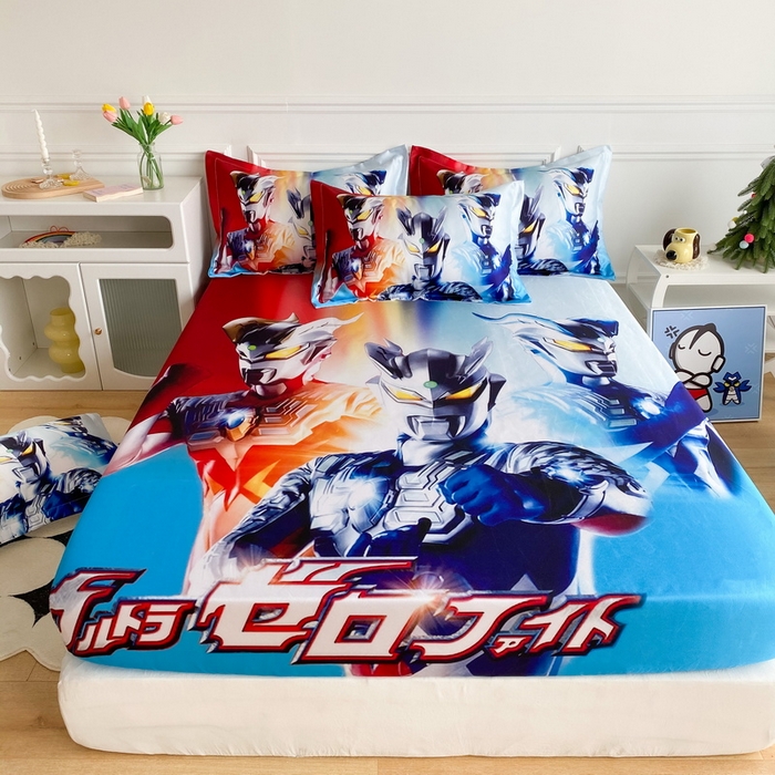 91家纺网 家纺一手货源 找家纺 一电 2025新款跨境电商外贸夏季卡通冰丝凉席床笠可水洗学生宿舍单人空调席子 星星奥特曼