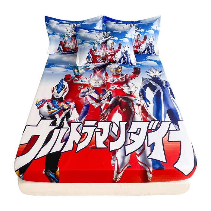 91家纺网 家纺一手货源 找家纺 一电 2025新款跨境电商外贸夏季卡通冰丝凉席床笠可水洗学生宿舍单人空调席子 帅气奥特曼