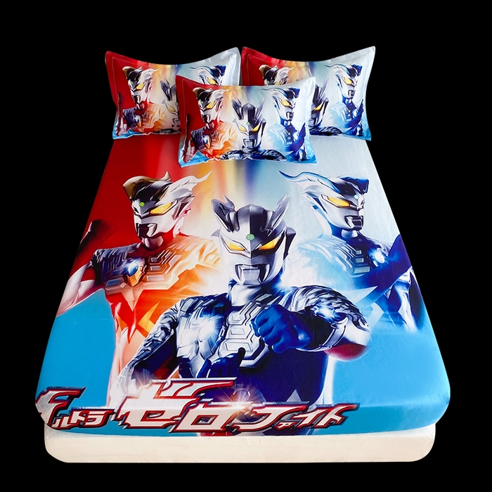 91家纺网 家纺一手货源 找家纺 一电 2025新款跨境电商外贸夏季卡通冰丝凉席床笠可水洗学生宿舍单人空调席子 星星奥特曼