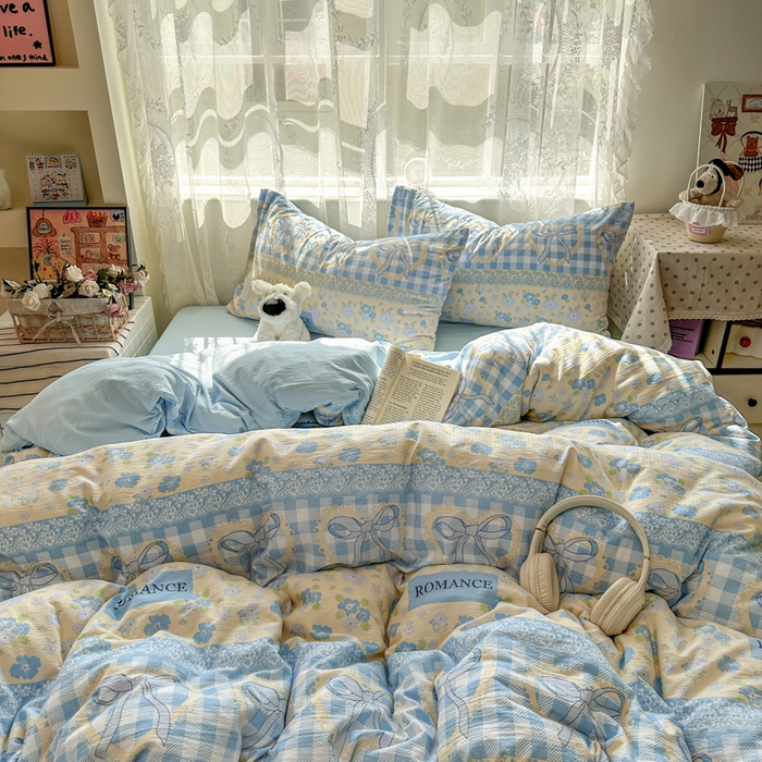 91家纺网 家纺一手货源 找家纺 花伞家居 2025新款印花双层纱四件套（提供买家秀） 爱洛