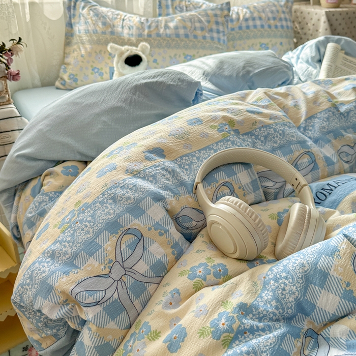 91家纺网 家纺一手货源 找家纺 花伞家居 2025新款印花双层纱四件套（提供买家秀） 爱洛